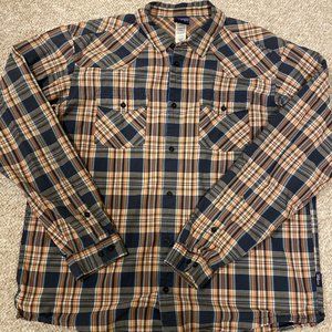 Patagonia Men's Plaid Organic Cotton Button-Up Shirt Size XL